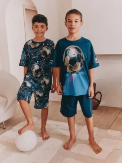 Next Bleu Football - Pyjama court 2 Pack (3-16ans) Sale