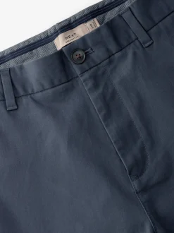 Next - Ajustement droit - Pantalon chino stretch Bleu Gris Moyen Sale