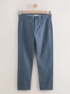 Next - Coupe fuselée régulière - Pantalon chino stretch Bleu Gris Moyen Outlet