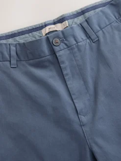 Next - Coupe fuselée régulière - Pantalon chino stretch Bleu Gris Moyen Outlet