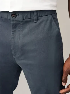 Next - Slim Fit (Slim Fit) - Pantalon chino stretch Bleu Gris Moyen Discount