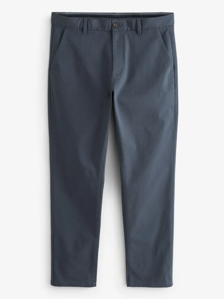 Next - Slim Fit (Slim Fit) - Pantalon chino stretch Bleu Gris Moyen Discount