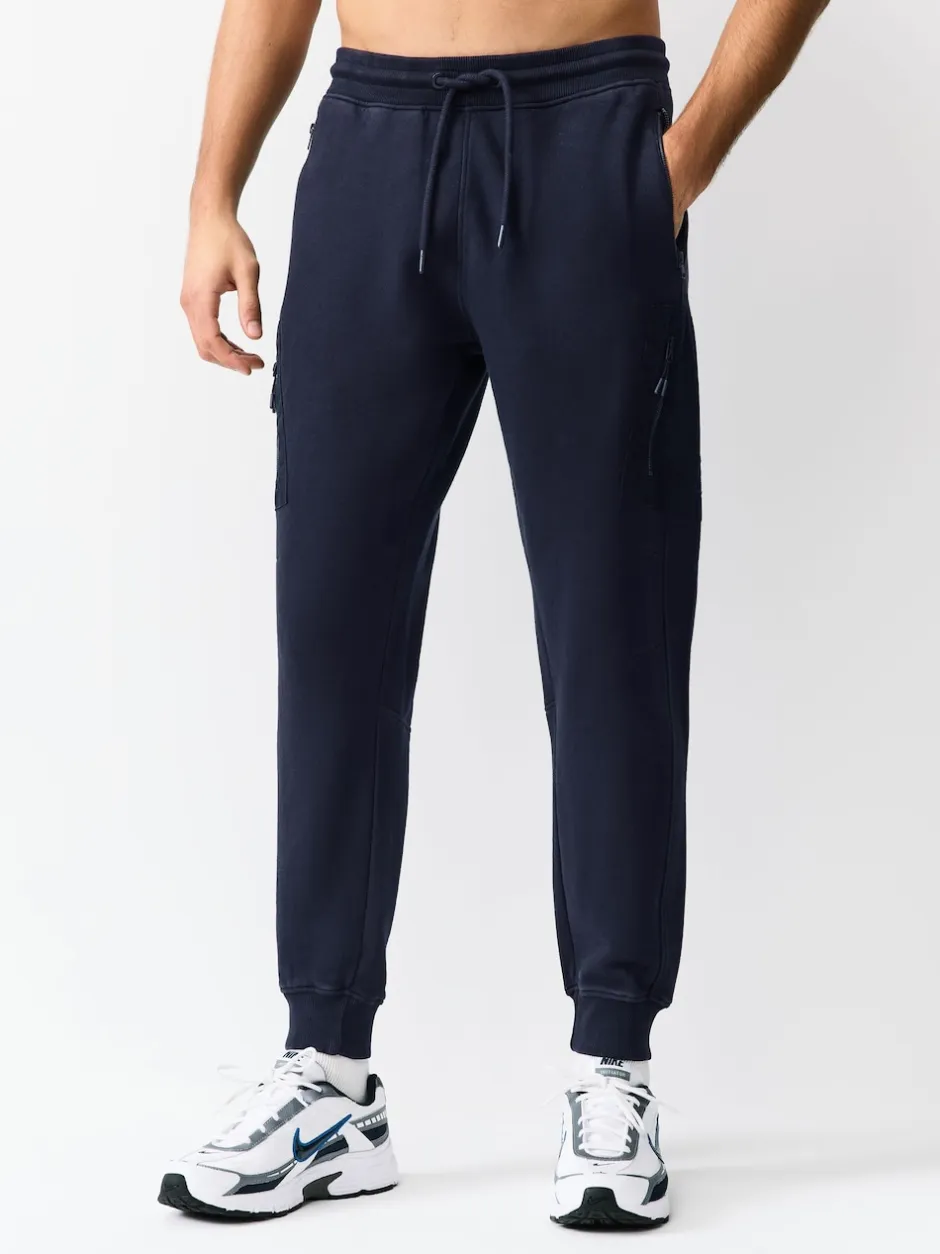 Next Bleu Gris/bleu marine en ardoise - Lot de 2 joggings cargos coupe ajustée à dos brosse utilitaire Outlet
