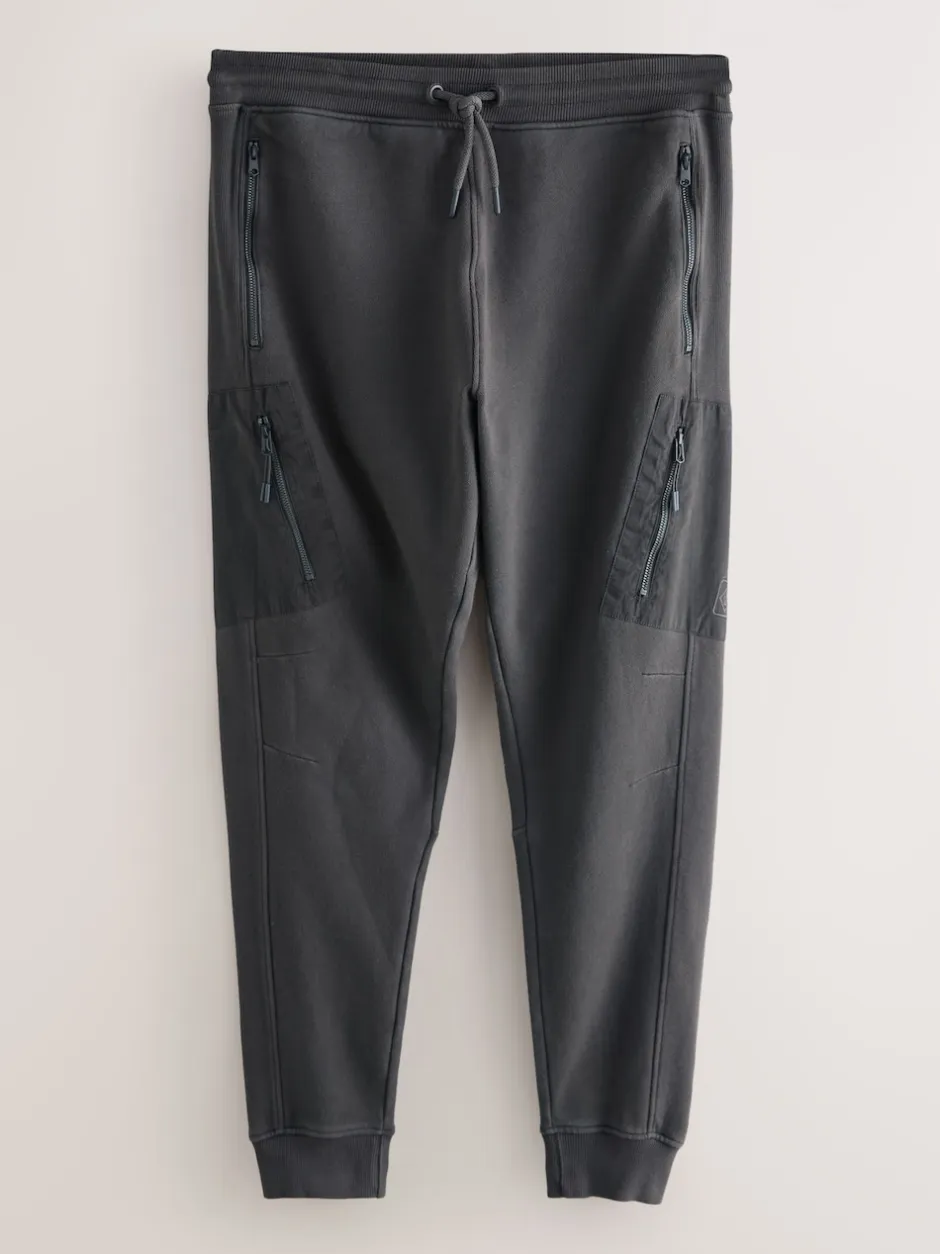 Next Bleu Gris/bleu marine en ardoise - Lot de 2 joggings cargos coupe ajustée à dos brosse utilitaire Outlet