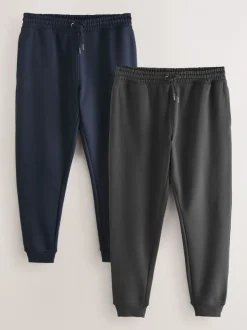 Next Bleu Gris/bleu marine en ardoise - Lot de 2 Joggings Coupe ajustée à dos brossé Best