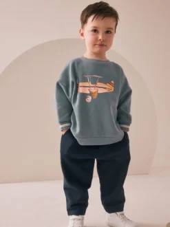 Next - Ensemble Sweat-shirt et Survêtement (3mois à7ans) Bleu imprimé avion Sale