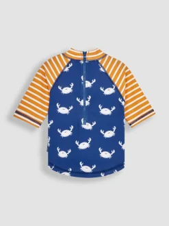 Jojo Maman Bébé Bleu imprimé crabe - UPF 50 2-Pieces Combinaison de protection solaire