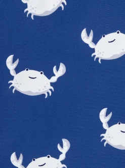 Jojo Maman Bébé Bleu imprimé crabe - UPF 50 2-Pieces Combinaison de protection solaire