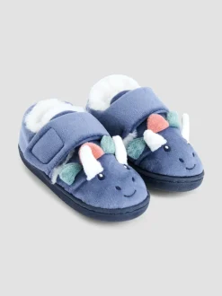 Jojo Maman Bébé - Chaussons Bleu imprimé dinosaure New