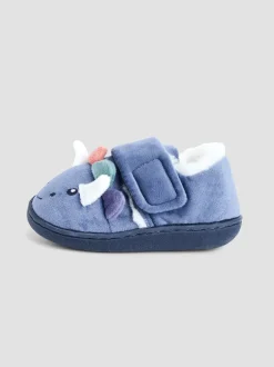 Jojo Maman Bébé - Chaussons Bleu imprimé dinosaure New