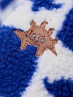 Jojo Maman Bébé Bleu imprimé dinosaure - Veste à damier en Borg à capuche Outlet