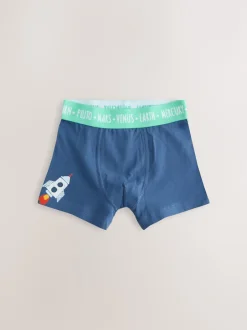 Next Bleu imprimé galaxie - Lot de 5 boxers Junior Personnage (1.5-16ans) Online