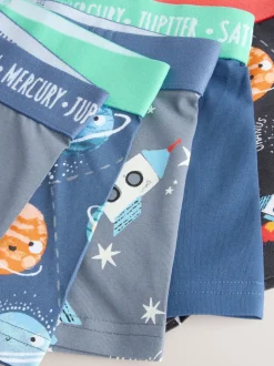 Next Bleu imprimé galaxie - Lot de 5 boxers Junior Personnage (1.5-16ans) Online