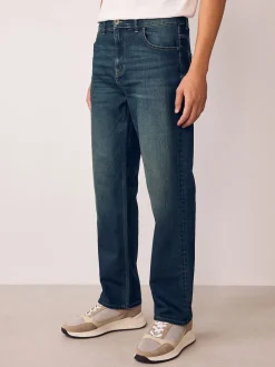 Next Bleu indigo - - extensible Denim Jeans Ajustement droit New