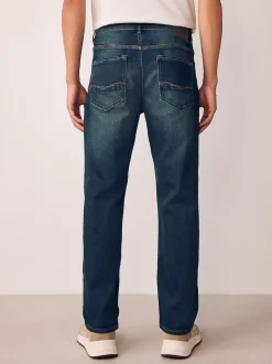 Next Bleu indigo - - extensible Denim Jeans Ajustement droit New