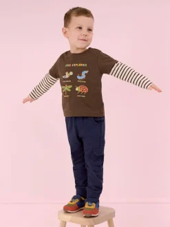 Jojo Maman Bébé Bleu indigo & Bleu marine - Lot Cargos % Cotton Survêtement 100 2 Best