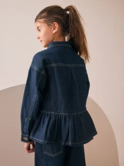Next Bleu indigo - Veste en jean à ourlet péplum (3-16ans) Outlet