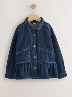 Next Bleu indigo - Veste en jean à ourlet péplum (3-16ans) Outlet