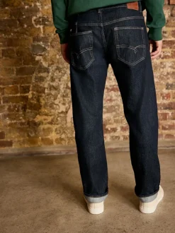 Next Bleu indigo rincé - Ajustement droit - Signature Selvedge jean Denim Jeans Outlet