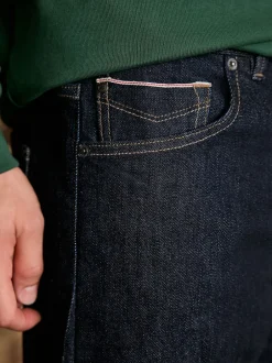 Next Bleu indigo rincé - Ajustement droit - Signature Selvedge jean Denim Jeans Outlet