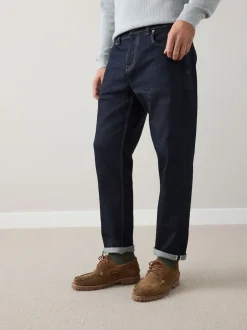 Next Bleu indigo rincé - Coupe fuselée régulière - Signature Selvedge jean Denim Jeans Online