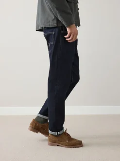 Next Bleu indigo rincé - Coupe fuselée régulière - Signature Selvedge jean Denim Jeans Online