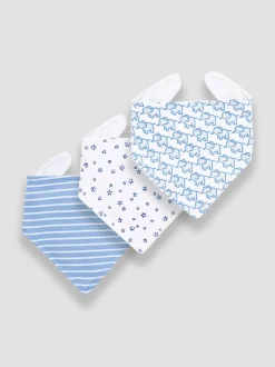 Jojo Maman Bébé bleu layette - Paquet de 3coton Baby Dribble BIBS Hot