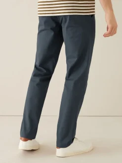 Next Bleu marine - Ajustement droit - Pantalon chino doux imprimé à ceinture Online