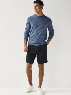 Next - Ajustement droit - Short chino stretch Bleu marine New