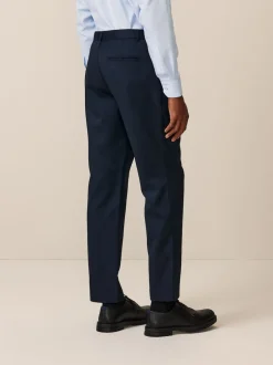 Next Bleu marine - Ajustement régulier - Pantalon élégant uni sur le devant