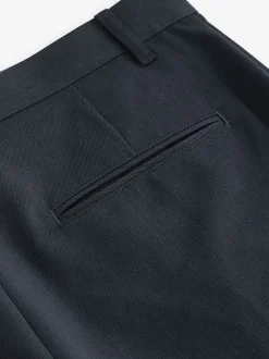 Next Bleu marine - Ajustement régulier - Pantalon élégant uni sur le devant