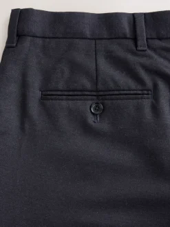 Next Bleu marine - Ajustement régulier - Pantalons Signature en 100 % laine avec ceinture Motion Flex