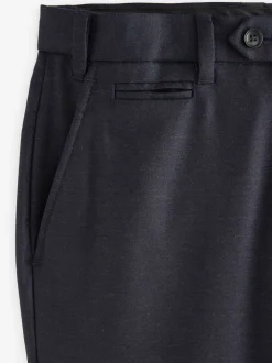 Next Bleu marine - Ajustement régulier - Pantalons Signature en 100 % laine avec ceinture Motion Flex