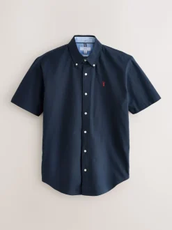 Next - Ajustement régulier - Chemise Oxford à manches courtes Bleu marine Best