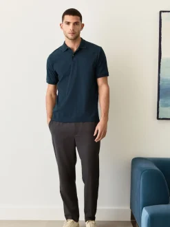 Next - Ajustement régulier - Polo habillé en jacquard Bleu marine Hot