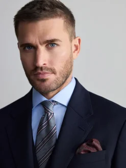 Next Bleu marine - Ajustement régulier - Veste de costume Signature Nova Fides en 100% laine italienne Hot