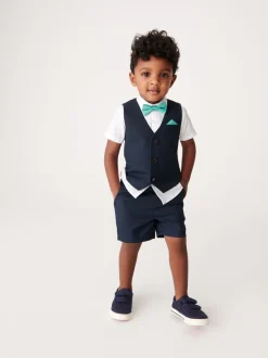 Baker by Ted Baker Bleu marine - Ensemble chemise, gilet et short New