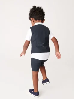 Baker by Ted Baker Bleu marine - Ensemble chemise, gilet et short New