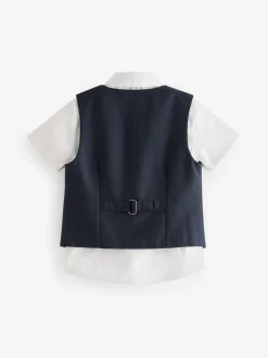 Baker by Ted Baker Bleu marine - Ensemble chemise, gilet et short New