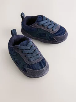 Next Bleu marine - Baskets à enfiler à lacets élastiques bébé (0-2mois)