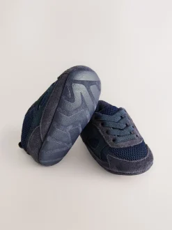 Next Bleu marine - Baskets à enfiler à lacets élastiques bébé (0-2mois)