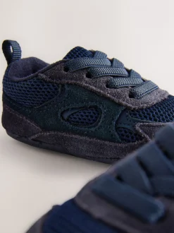 Next Bleu marine - Baskets à enfiler à lacets élastiques bébé (0-2mois)