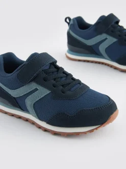 Next Bleu marine - Baskets à lacets élastiques à une bride