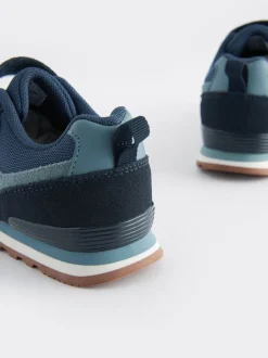 Next Bleu marine - Baskets à lacets élastiques à une bride