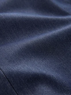 Next Bleu marine - Blazer ajusté à simple boutonnage en Denim style militaire New