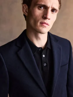 Next Bleu marine - Blazer doux au toucher riche en laine Coupe classique Best