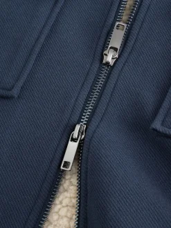 Next Bleu marine - Borg Veste-chemise doublée en polaire Best