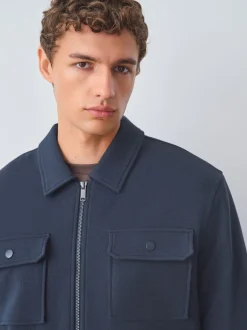 Next Bleu marine - Borg Veste-chemise doublée en polaire Best