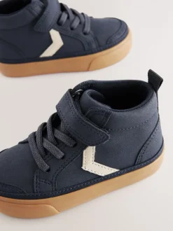 Next Bleu marine - Bottes chevrons à lacets élastiques et fermeture tactile Hot