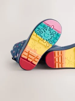 Next Bleu marine - Bottes en caoutchouc Thinsulate doublées à revers New